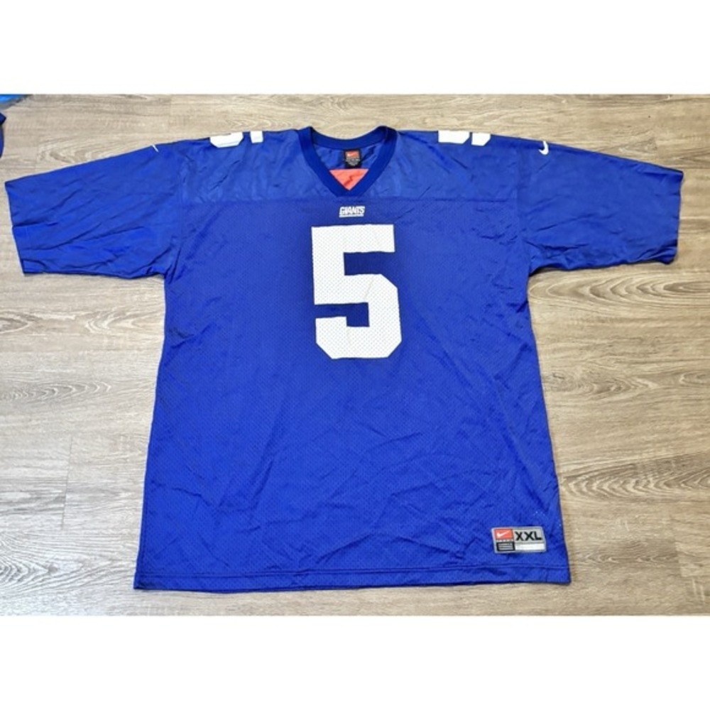 Vintage Nike Kerry Collins #5 New York Giants Jersey Men's XXL Blue‎ NFL Team